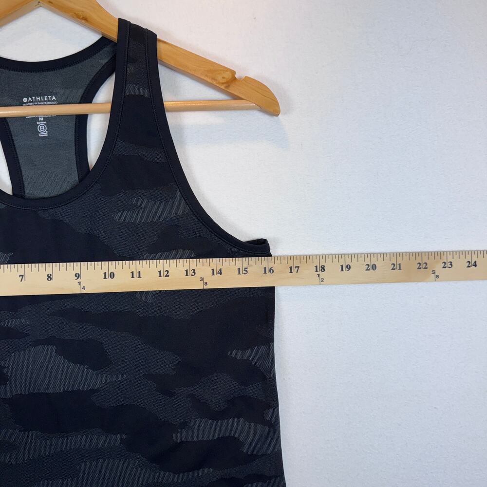 Athleta Speedlight Seamless Camo Racerback Tank Black Gray Medium - Picture 6 of 7